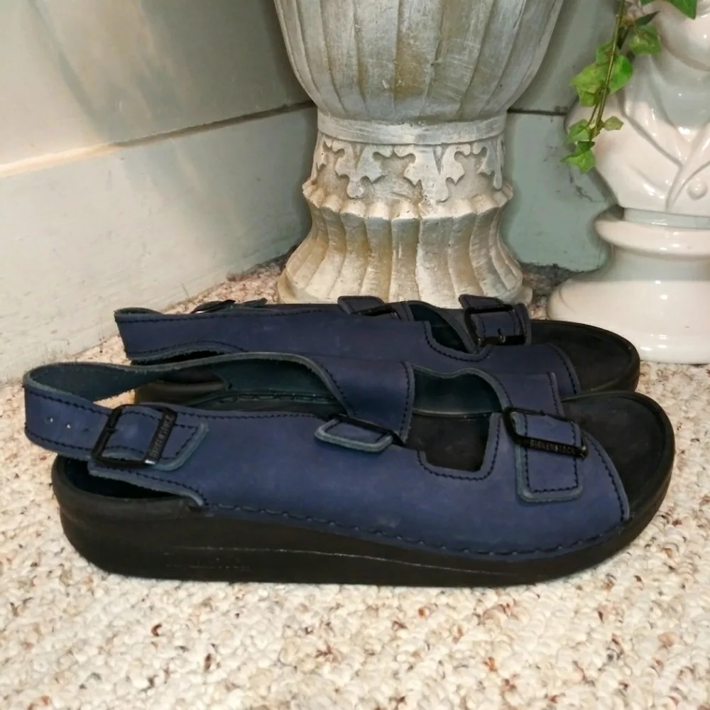 Birkenstock Tatami Nebraska Navy Buckled Leather Sandal-Men's Size 15 Narrow
